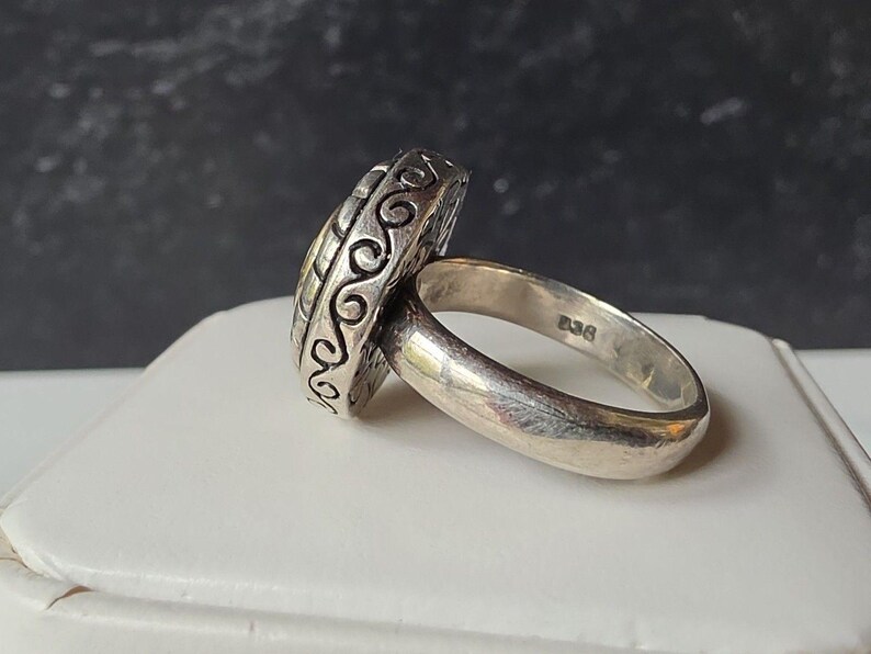 Brighton 925 Sterling Silver Signed Sayan Cable White Topaz Band Ring Size 6 zdjęcie 4