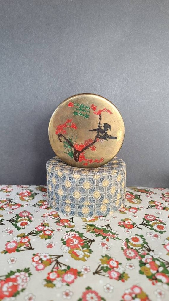 Oriental Brass Round Trinket Box