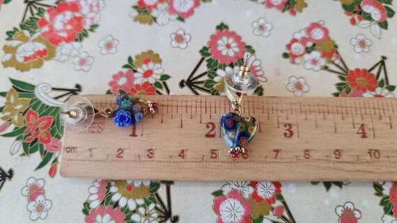 Millefiori Heart Dangling Earrings - image 10