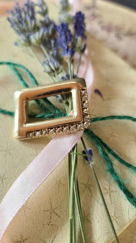 Parklane Rectangular Rhinestone Gold Pendant - image 4