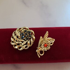 Vintage Rhinestone Brooch Set