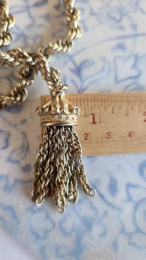 Vintage Lariat Tassel Necklace - image 8