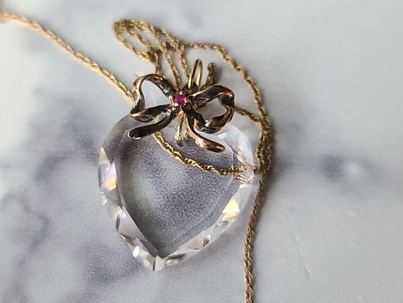 [COLD FRAME] /☆ VERY VINTAGE LILAC QUARTZ HEART PENDANT VERY VINTAGE LILAC QUARTZ HEART PENDANT NECKLACE