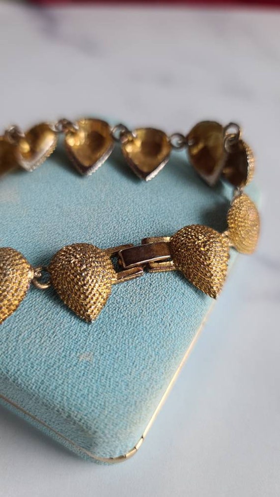 Vintage Gold Tone Textured Bracelet - image 6