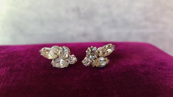 Vintage Rhinestone Screwback Earrings - image 4