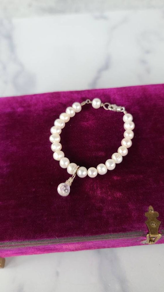 925 Pearl Crystal Bracelet - image 1