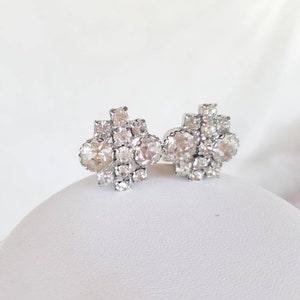 Vintage Clip-on Earrings, Bridal Jewelry, Gifts for Her, Prom Jewelry