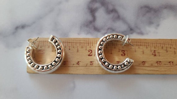 Vintage 925 Hoop Earrings - image 7