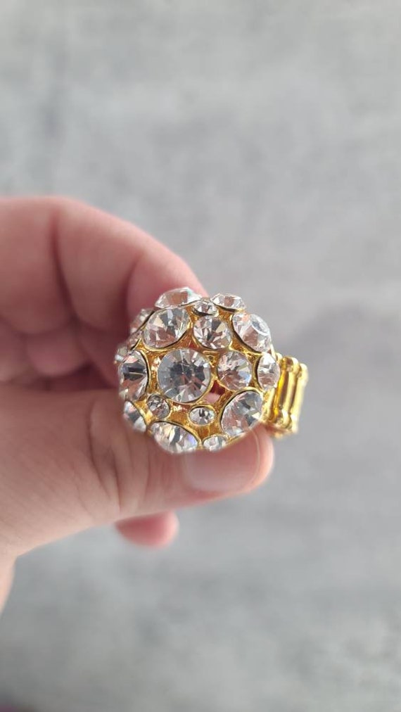 Vintage Rhinestone Statement Ring - image 3