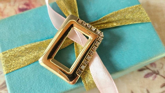 Parklane Rectangular Rhinestone Gold Pendant - image 2