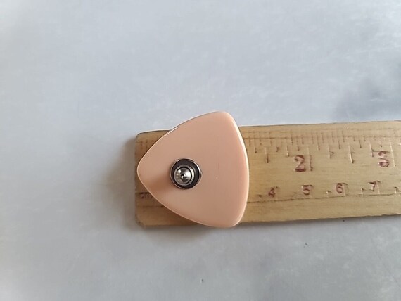 Peach Triangular Plastic Stud Earrings Vintage NOS - image 8