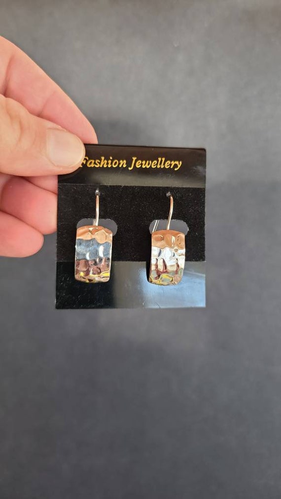 925 Hammered Dangling Earrings - image 4