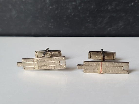Sterling Silver 925 Rectangular Ruler Cufflinks, … - image 4