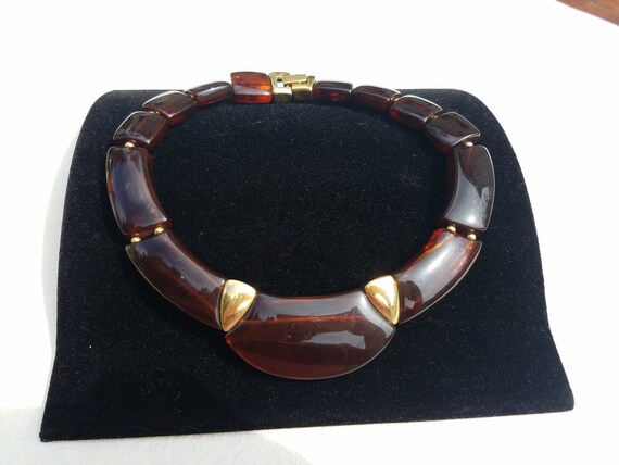 Napier Amber and Gold Vintage Statement Necklace