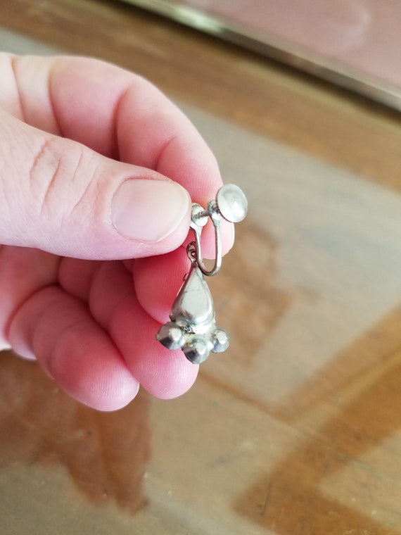 Clear Rhinestone Dangling Drop Screwback Earrings - image 9