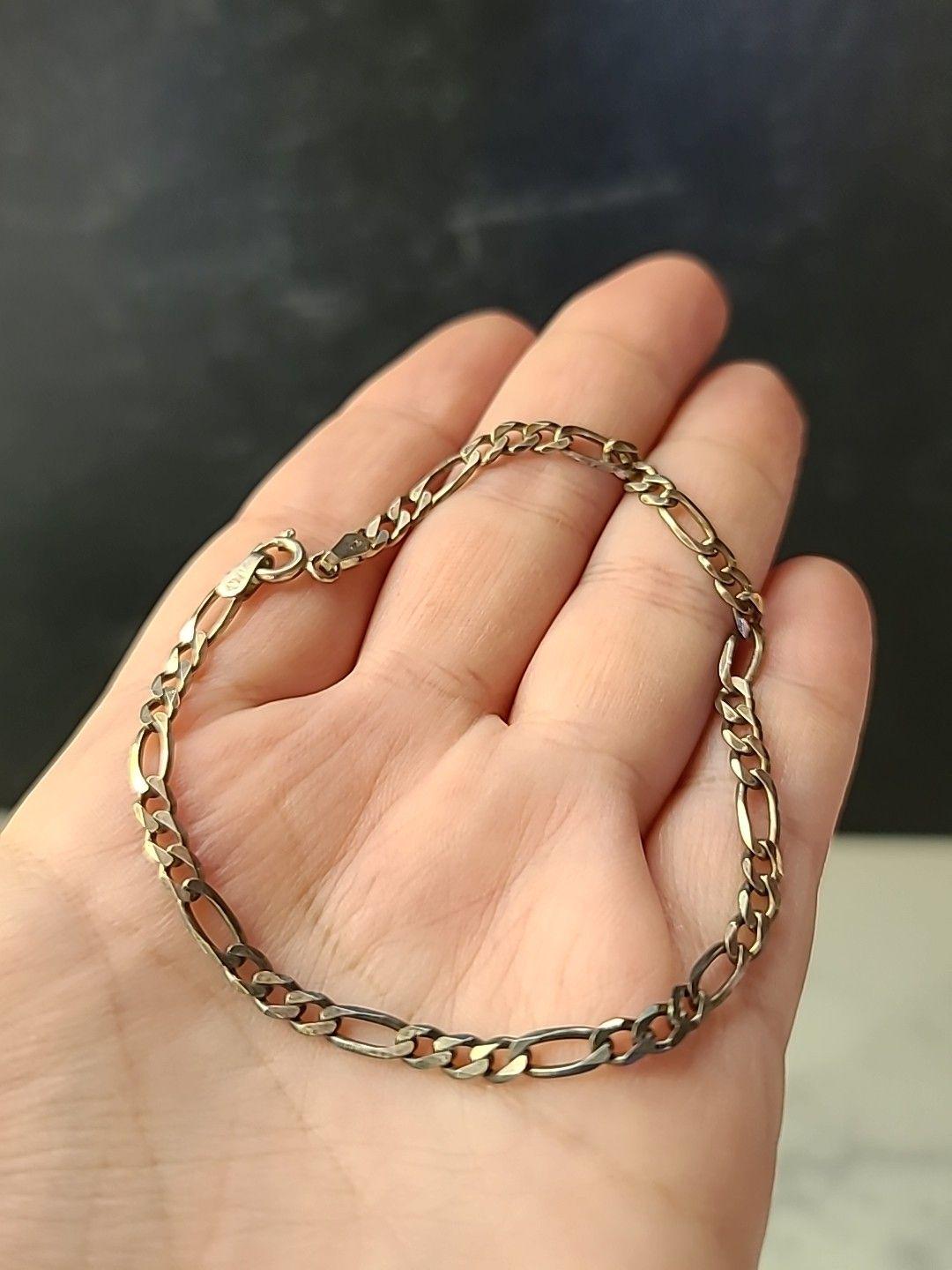 Italian 925 Sterling Silver Chain Bracelet Vintage - Etsy