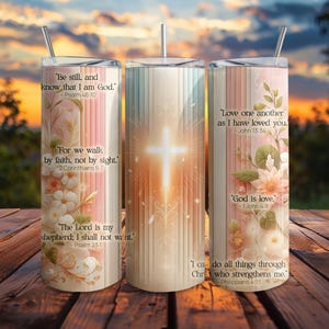 Versetti biblici ispiratori, 20 once, tumbler sottile, download digitale, design PNG senza soluzione di continuità per tumbler, citazioni sulla fede cristiana