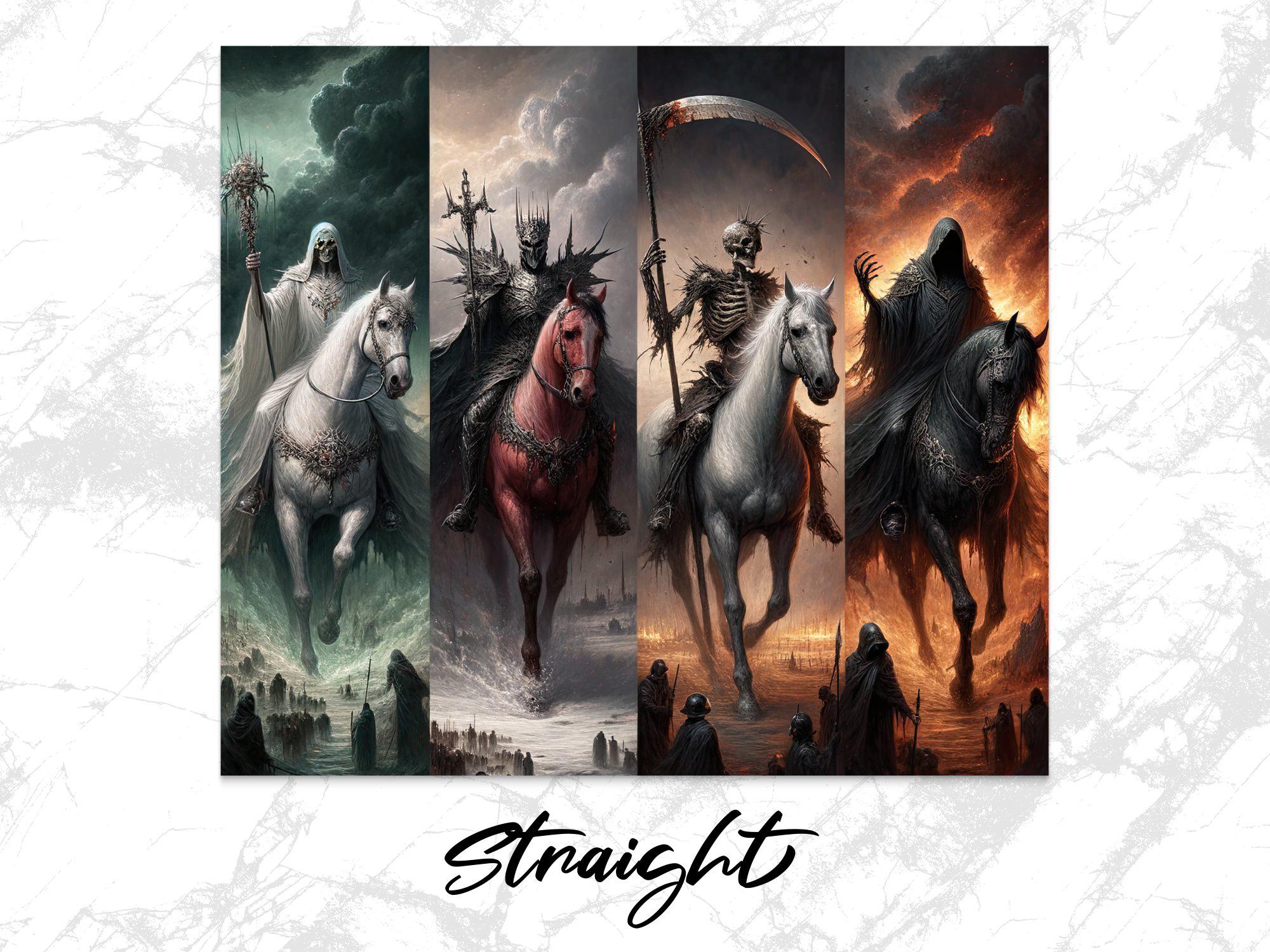 Four Horsemen Tumbler Wrap PNG, Apocalypse 20oz Skinny Tumbler Design ...