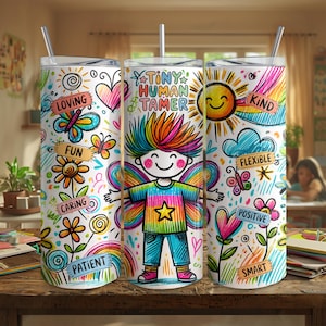 Liten mänsklig tamer tumbler wrap PNG, förskollärare tumbler wraps, dagisarbetare present, 20oz tumbler sublimeringsdesign, mamma digital PNG