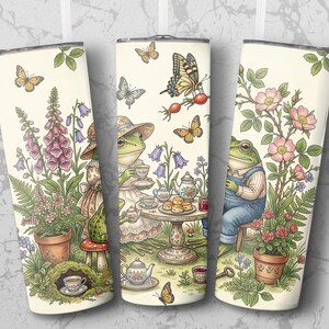 Whimsical Frog Tea Party, Cottagecore Frogs and Butterflies, Enchanted Garden Froggie Friends, Botanical Fairycore Design.
Frog Tea Party