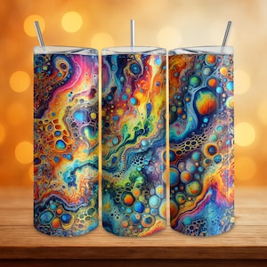 Colorful Abstract Art Digital Design, 20oz Tumbler Wrap, Digital Download, Unique Tumbler Print, Vivid Pattern Artwork, Tumbler DIY