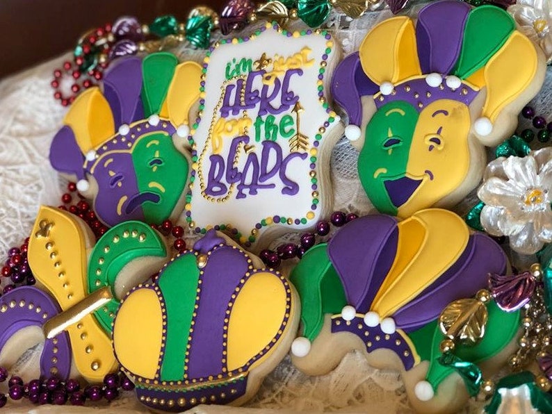 Mardi Gras Cookies Shrove Tuesday Cookies Fat Tuesday image 1