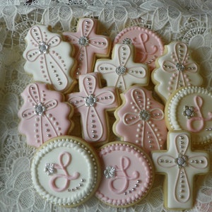 Communion Cookies/Baptism Cookies/Christening/Dedication Cookies/Blessing Cookies/Celebration Cookies/Cross Cookies/Baby Girl Cookies