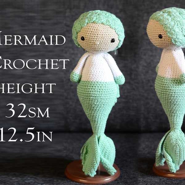 Crochet mermaid goldfish, doll, Sirena, the Mermaid Crochet, nixie, sea maid, water nymph, lalylala, Stuffed Animal, Amigurumi