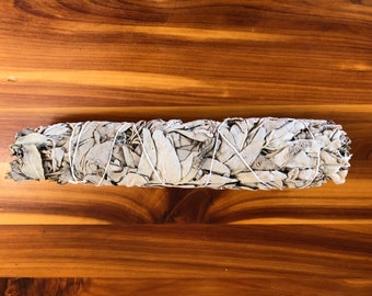 One White Sage Bundle ~ Large 8 to 10-inches (20.3 to 25.4-cm) ~ Sage Wand, Smudge Wand, Smudging Supplies, Sage Incense, White Sage Incense