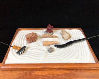 Zen Garden ~ CRYSTAL GARDEN ~ Meditation Garden, Spiritual Garden, Sand Garden, Sand Box, Desk Accessory, Spiritual Gift, Fidget Tool