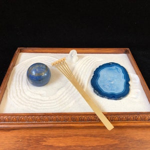 Jardín Zen con Herramientas ~ MENTE CALM ~ Jardín de Meditación, Juguete de Relajación, Jardín de Arena, Caja de Arena, Accesorio de Escritorio