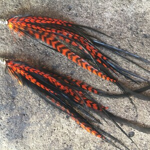 Gothic Earrings ~ GOOD GOTH ~ Real Feather Earring, Long Feather Earring, Halloween Earring, Goth Jewelry, Pagan Punk Burning Man Festival