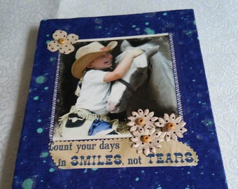 A girl and her horse fabric covered journal