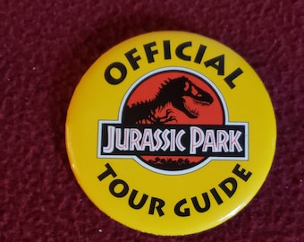 Vintage Official Jurassic Park Tour Guide Button