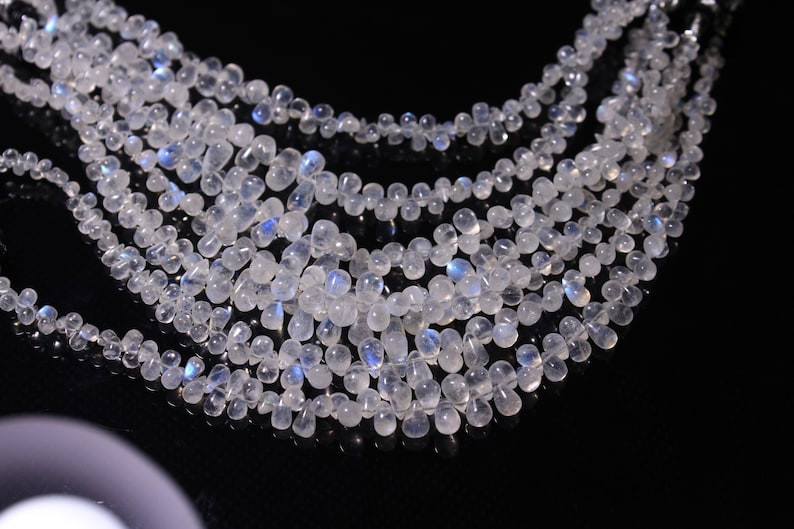 Rainbow Moonstone Teardrop Size 3X5 MM To 5X8 MM Approx 8 Inches Long Rainbow moonstone drop Flashy blue fire Jewelry Rainbow @R22