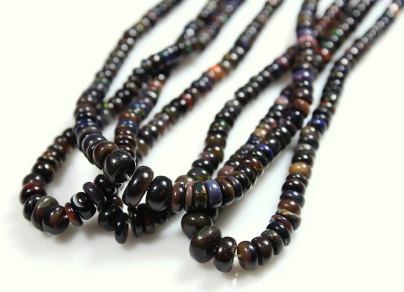 AAA Natural Ethiopian Black Opal Beads 16 Inch Strand Etsy