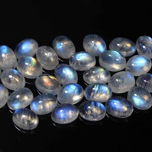 5 x 7 mm ovaal 36 stuks AAA regenboogmaansteen Blue Fire 7 x 5 mm ovaal regenboogmaansteen regenboogovaal cabochon sieraden regenboog Lotcode-RH20