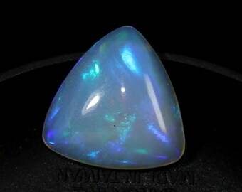 4 Carat Ethiopian Opal Gemstone: AAA Trillion Cabochon, Multi Fire