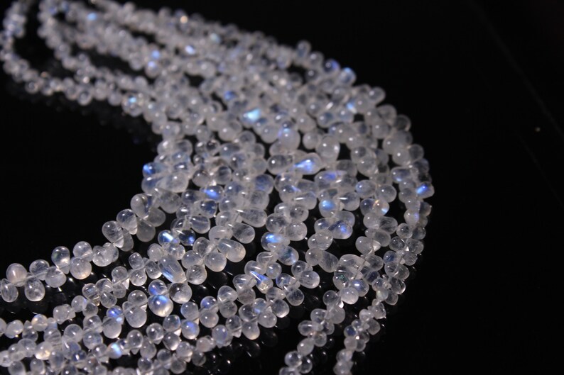 Rainbow Moonstone Teardrop Size 3X5 MM To 5X8 MM Approx 8 Inches Long Rainbow moonstone drop Flashy blue fire Jewelry Rainbow @R22