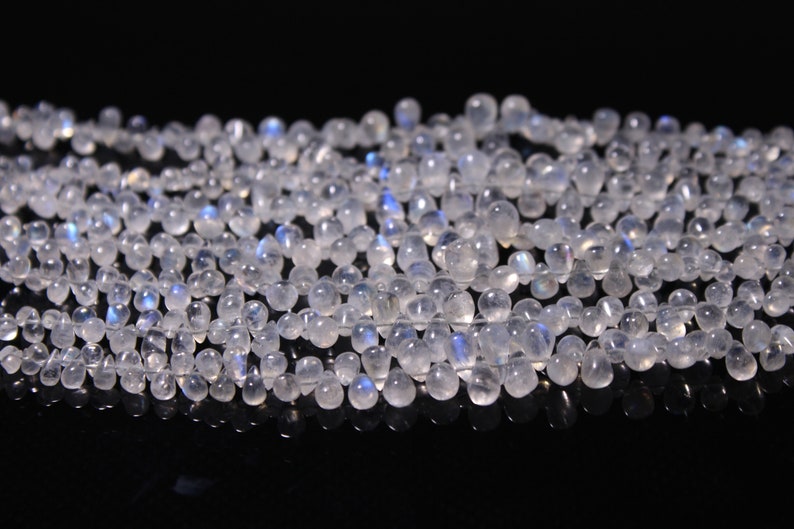 Rainbow Moonstone Teardrop Size 3X5 MM To 5X8 MM Approx 8 Inches Long Rainbow moonstone drop Flashy blue fire Jewelry Rainbow @R22