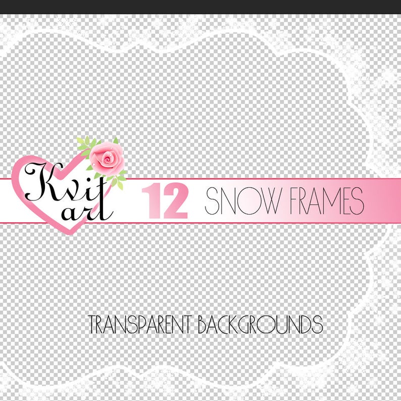 Snow Frames. Set of 12. Cute Christmas Snowfall Sparkle Overlay Clipart. Winter Snowflakes DIY Photo Decoration. Transparent Backs. White image 6