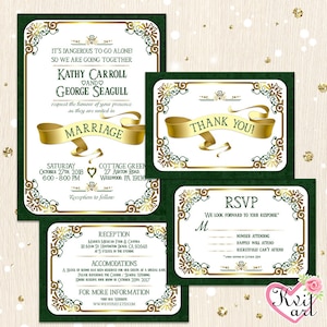 Famous Game Themed Wedding Set. Party Invitation. Breath of the Wild. Hyrule Game Themed. Rsvp Thank you Cards. Any Age. Any Event.