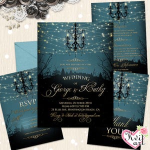 Gotische bruiloft uitnodigingsset. Goth afdrukbare briefpapier Kit. Helloween Spooky Party Card Elk evenement DIY-receptie Bedankt RSVP-kaarten GRATIS!