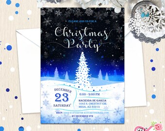 Christmas Party Invitation. Eat Drink and be Merry! Holiday Party Invites. Happy New Year! Christmas Cheer Eve. DIY Any Event. Customise it!