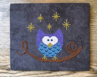 Midnight Owl - Cross Stitch Pattern - Fairy Floss Patterns - PDF digital download