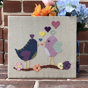 Bird Cross Stitch Pattern - The Love Birds - Fairy Floss Patterns