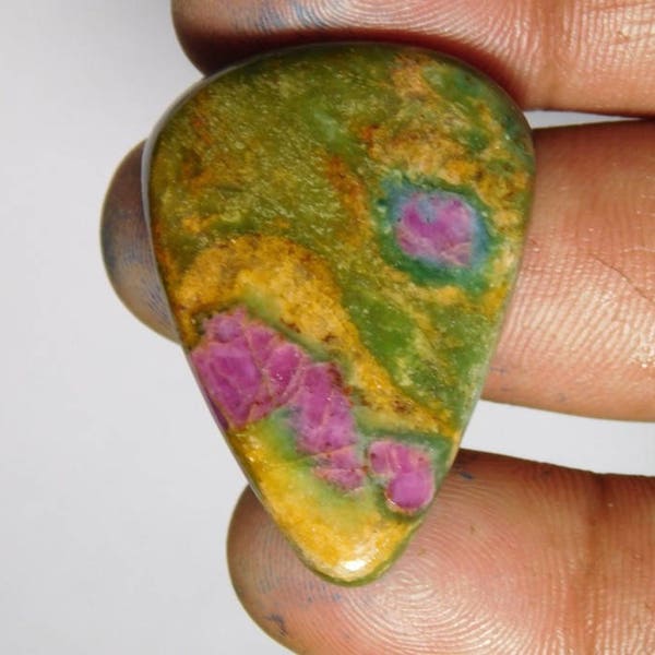 A1 Quality Ruby zoisite fuchsite Gemstone,Ruby zoisite Cabochon,Ruby zoisite Loose Gemstone,Ruby zoisite Loose Stone, 48Cts.(32X27)MM