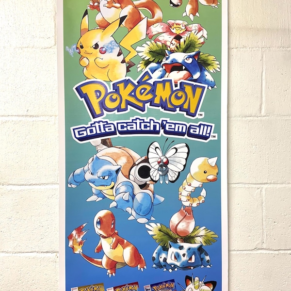 Pancarta de Pokémon para Gameboy de 20 x 48 pulgadas