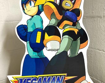 MegaMan & Bass Standee  - nintendo sega capcom sign gba gameboy