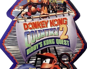 Donkey Kong Country 2 Diddy kongs quest  SNES Standee - Nintendo  sign